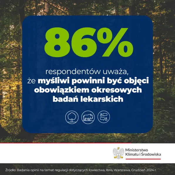 86 proc. Polek i Polaków opowiada się za wprowadzeniem obowiązkowych badań lekarskich dla myśliwych