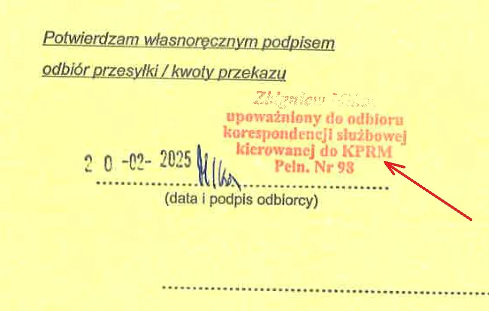 korespondencję kierowaną do koła łowieckiego odbiera pracownik KPRM