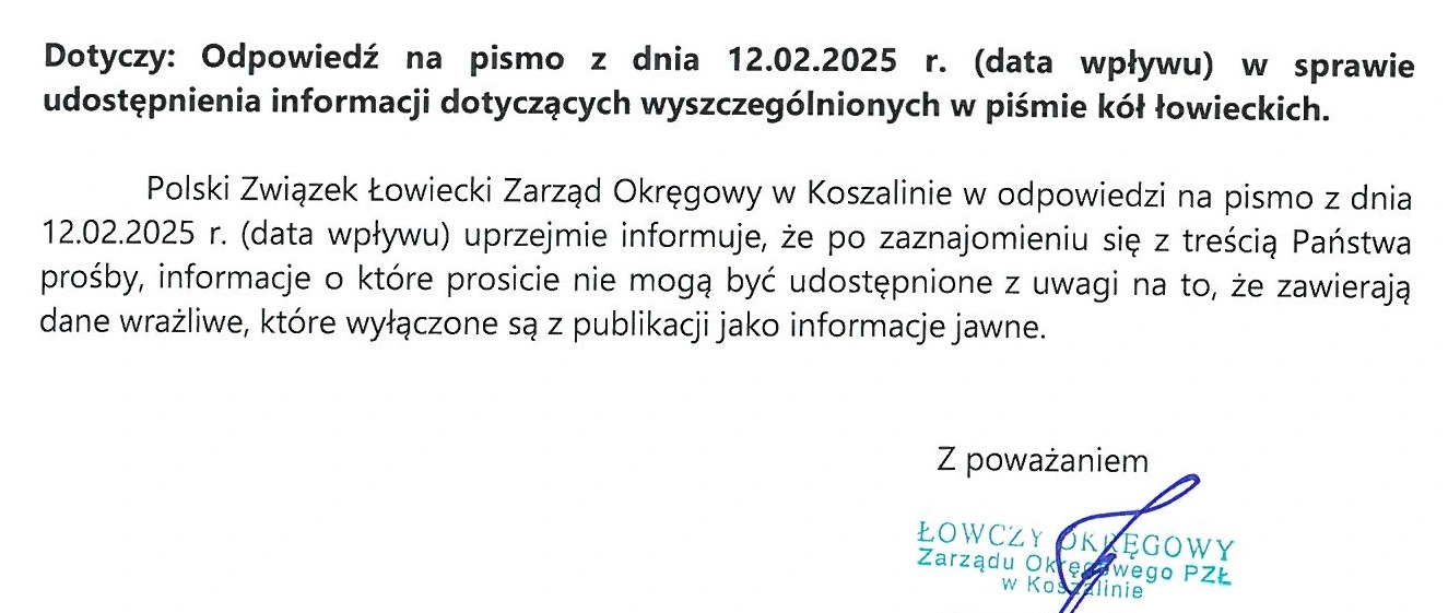informacje nie mogą być udostępnione